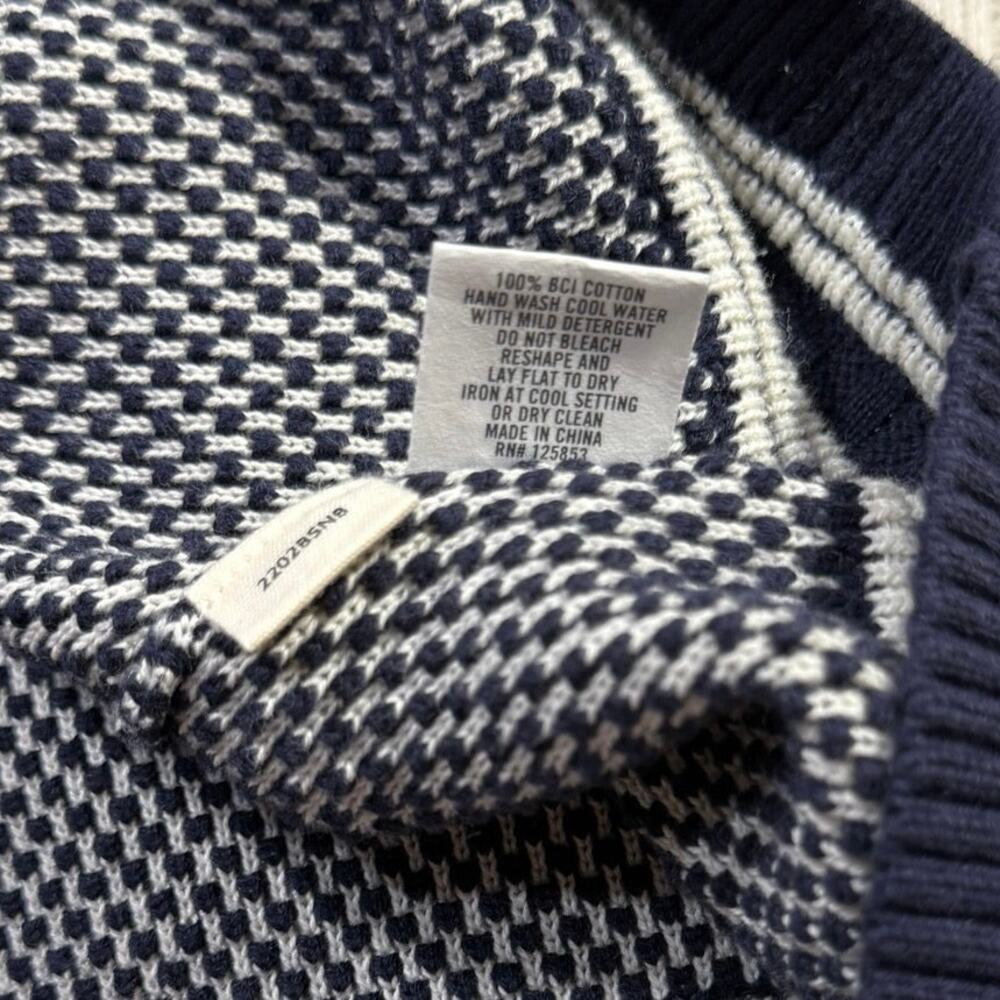 Taylor Stitch Brume Navy White Birdseye BCI Cotton Knit Mens Sweater L - Picture 7 of 8